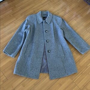 Wool blend grey neutral pea coat